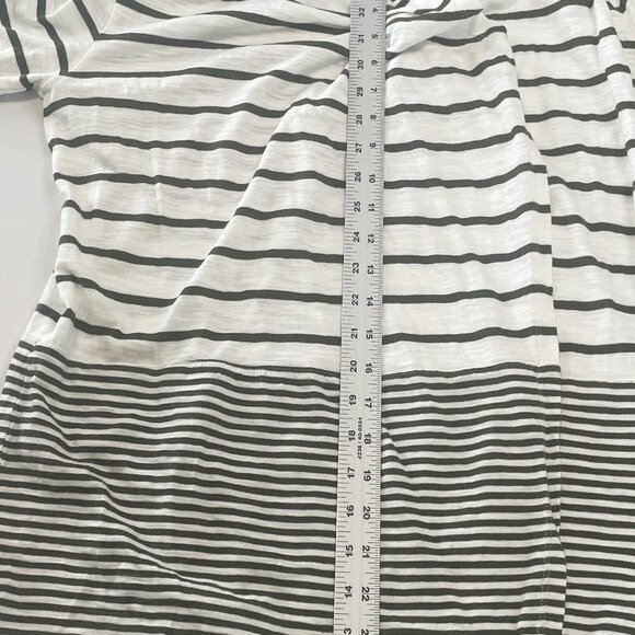 Talbots Open Front Cardigan Size Petite S SP Olive Green Striped 3/4 Sleeve - Picture 9 of 11